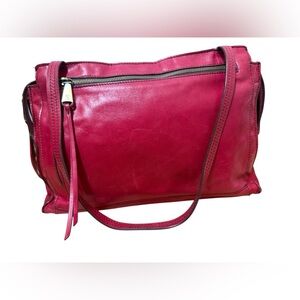 Vintage Hobo bag Large Domed Red Patent Leather